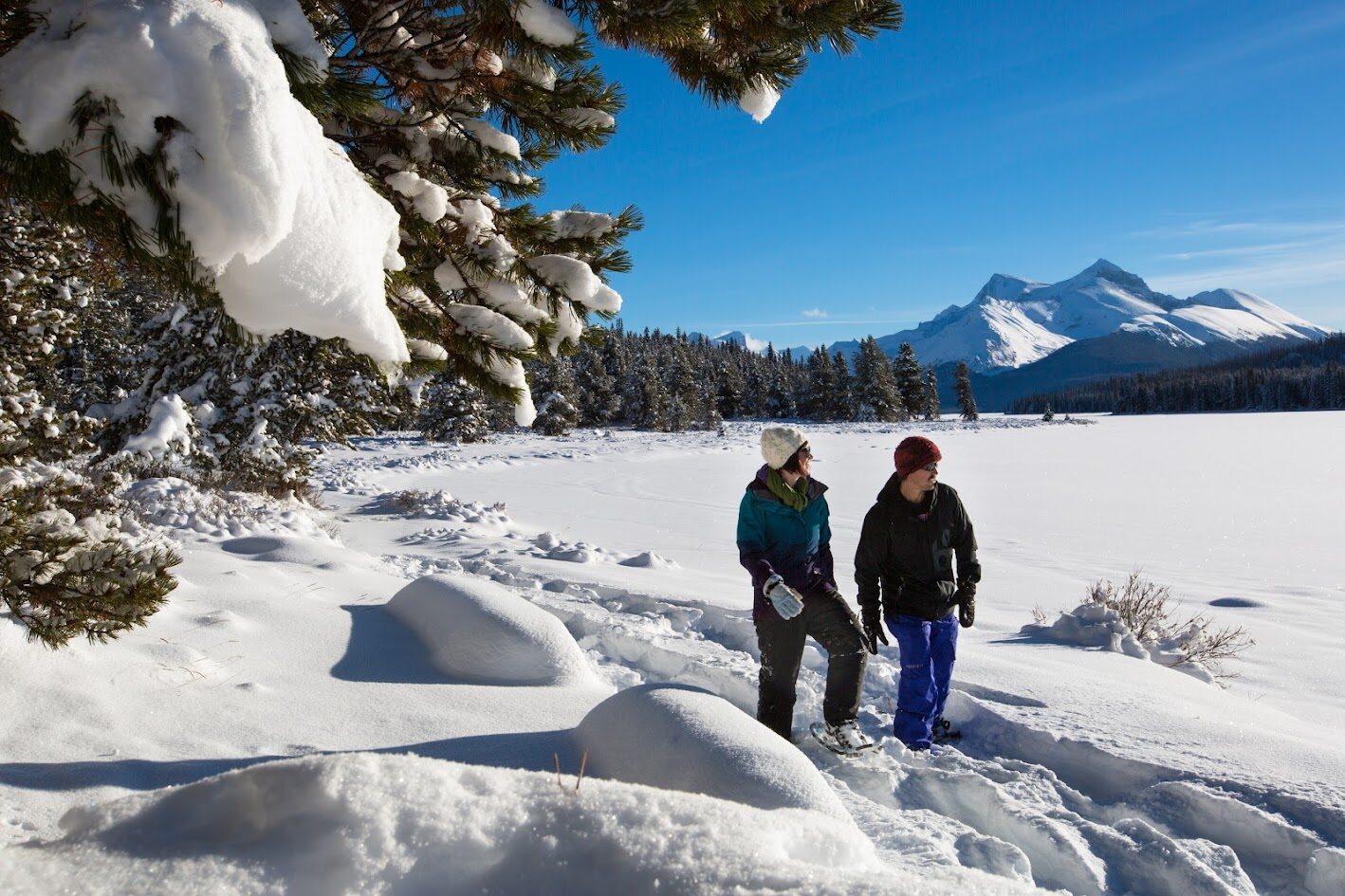 4-Day Winter Rockies Classic Tour from Calgary – Free Ski Day at Lake Louise & Frozen Blue Lakes